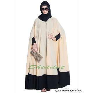 Two pieces designer Irani kaftan- Beige-Black